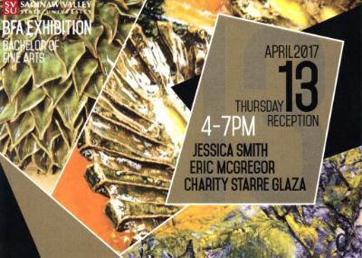 BFA Postcard, Charity Glaza, ceramics
Eric McGregor, ceramics
Jessica Smith, painting